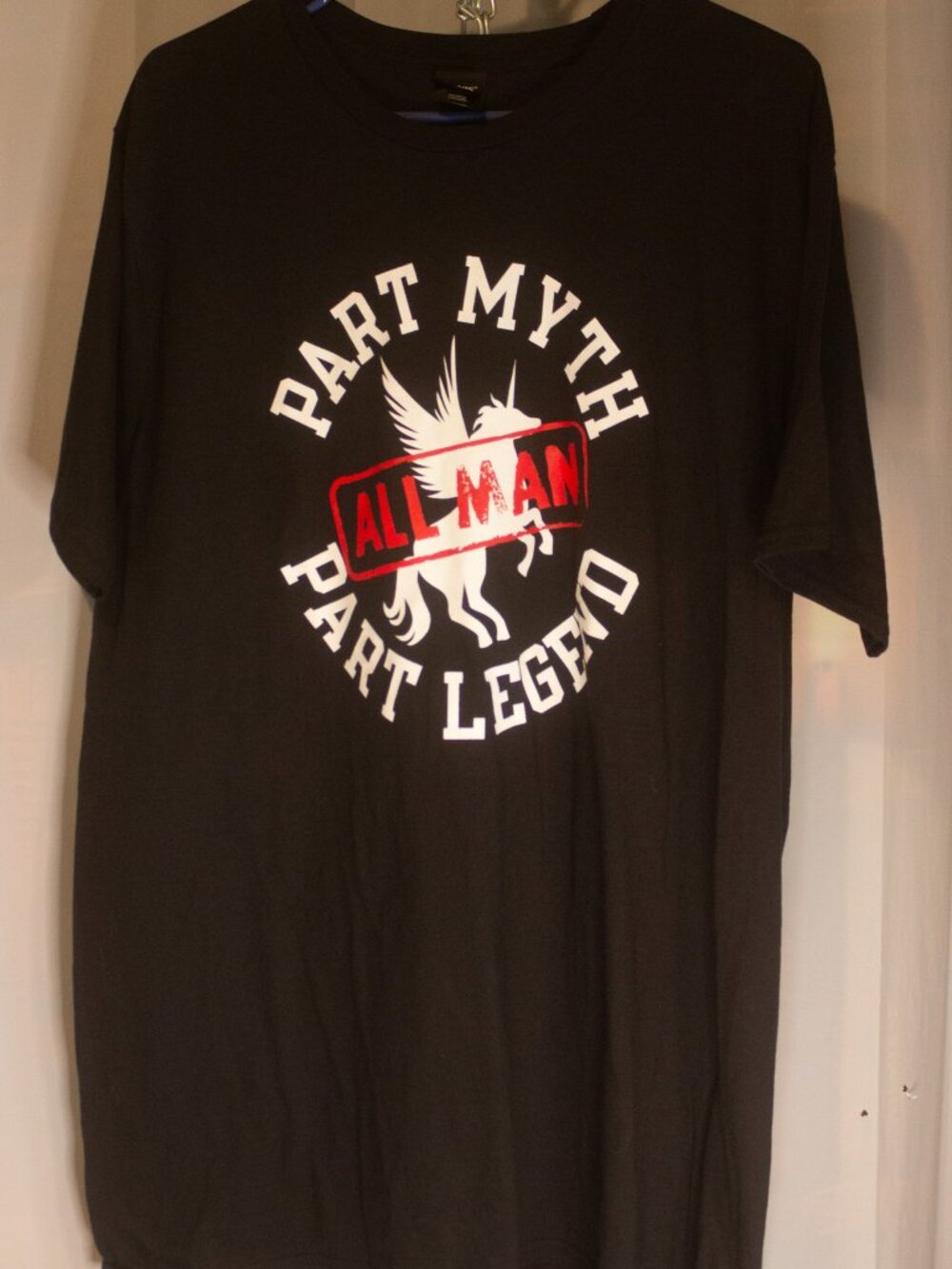 Hanes Men's Humor Part Myth, All Man, Part Legend Graphic T-Shirt Size XL